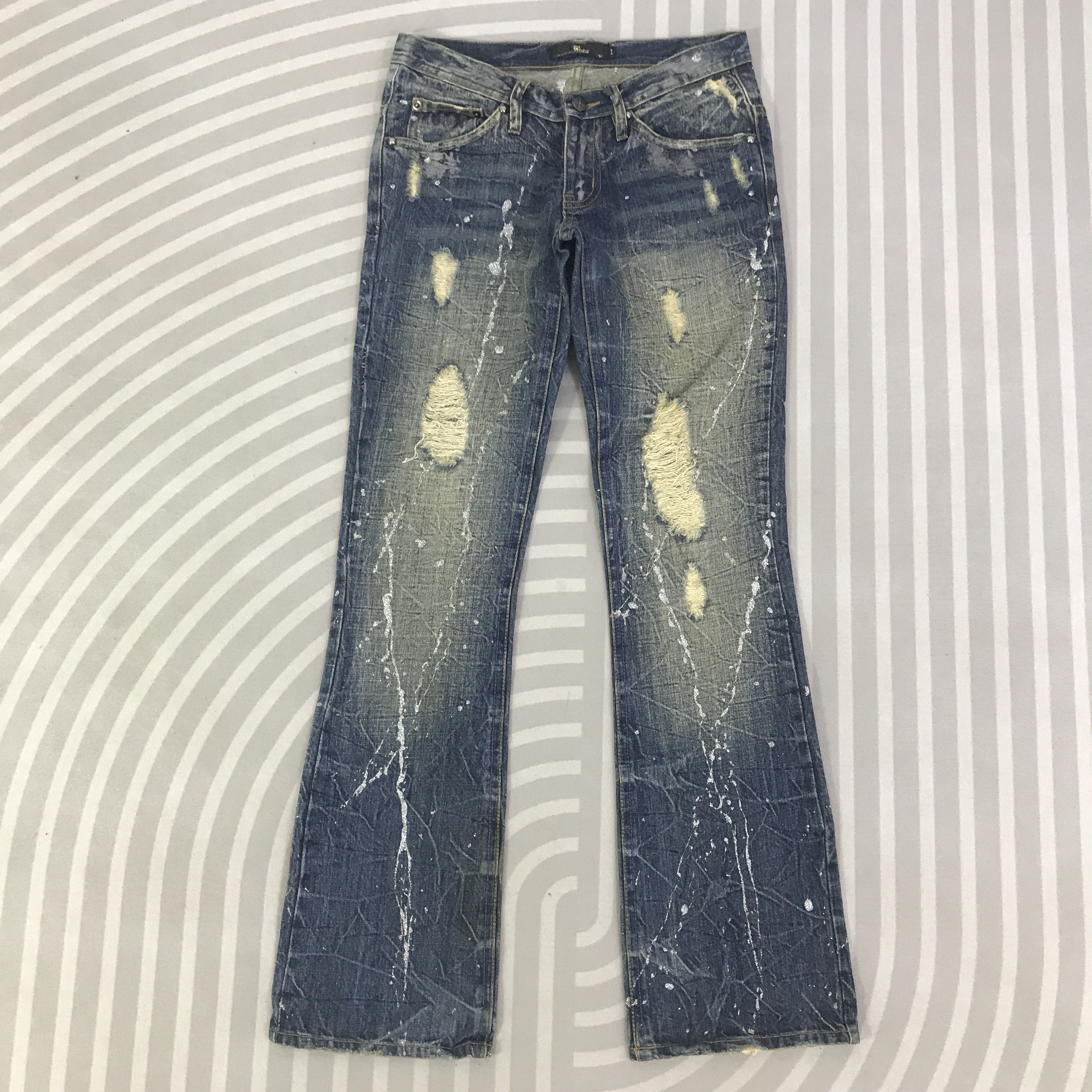 Japanese Brand Midas Explosion Distressed punk Bootcut pants K130B18 Size US 29 - 1 Thumbnail
