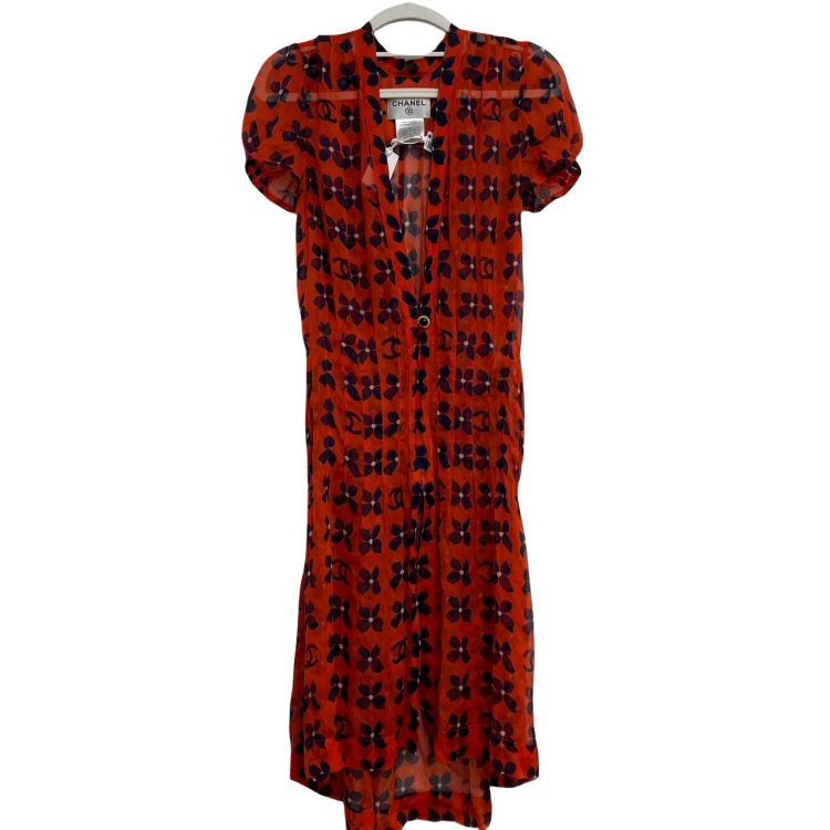 Chanel Chanel Floral CC Print Midi Dress Size 38 Size S / US 4 / IT 40 - 1 Thumbnail