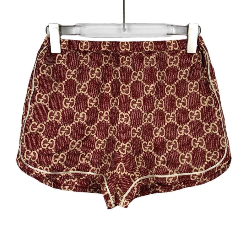 Gucci gucci red logo patterned silk shorts-dmc Size US 26 / EU 42 - 1 Thumbnail