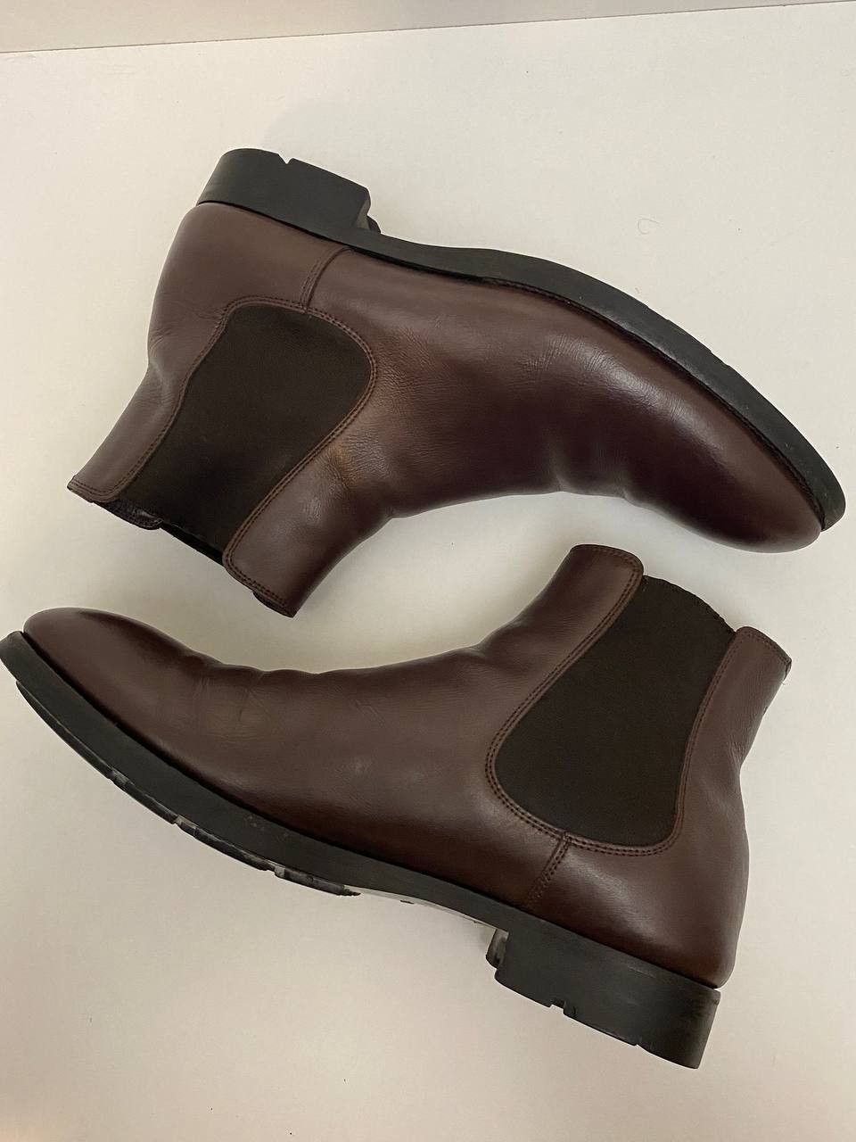 Prada Milano Chelsea Brown Leather Boots Shoes Vintage Y2K, Men's (Size 12)