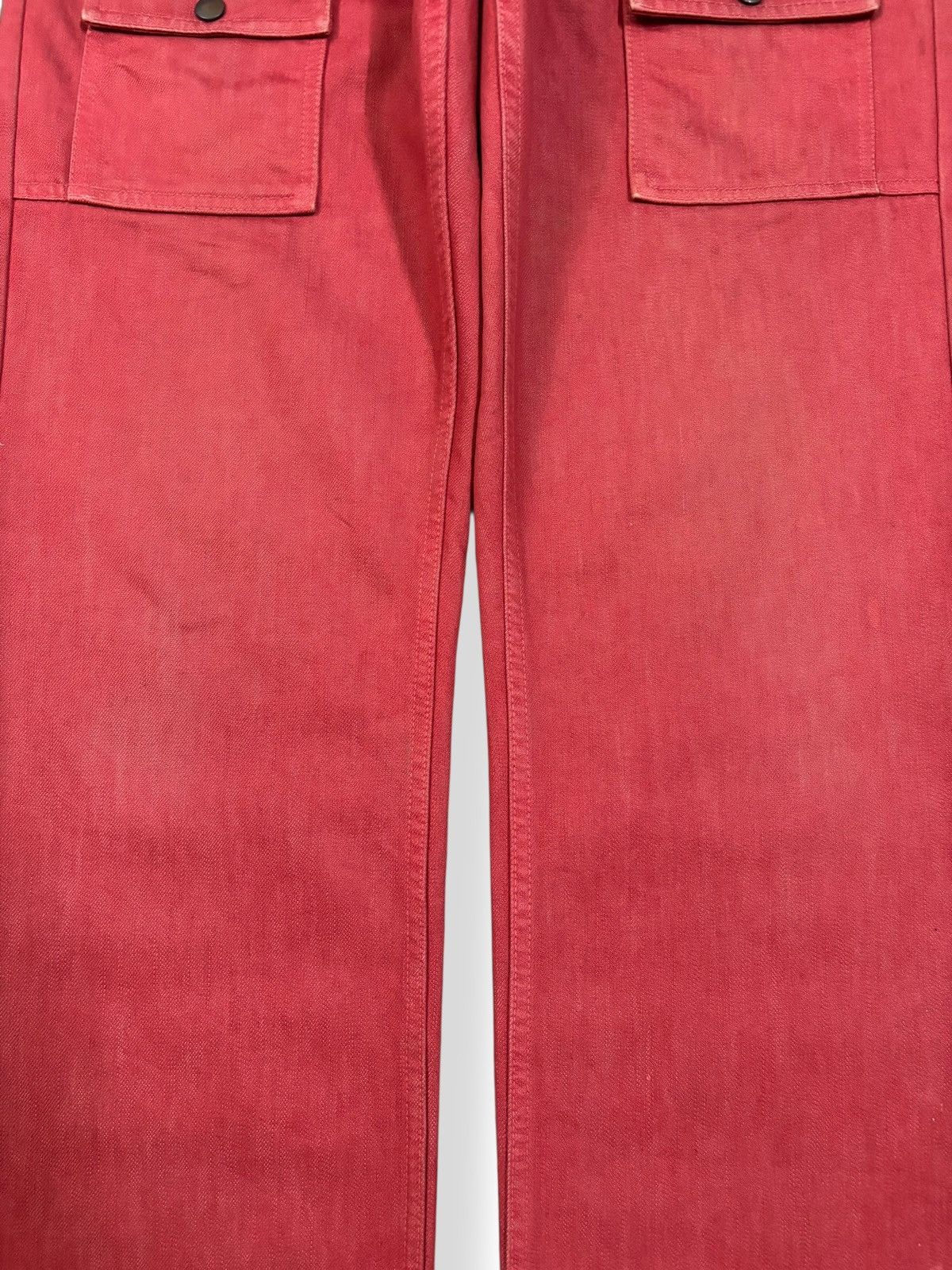 PPFM Vintage Japanese Brand PPFM Red Baggy Bush Denim Pants Size US 30 / EU 46 - 7 Thumbnail