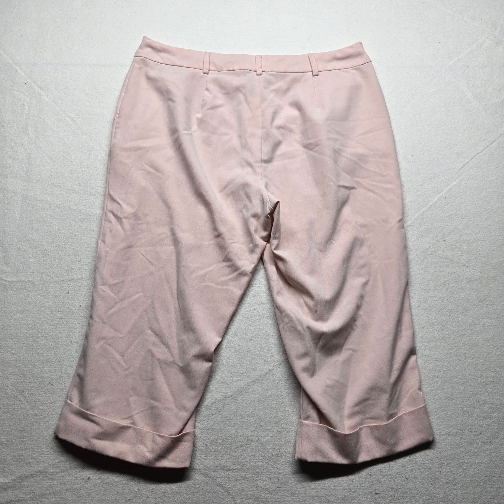 Avenue VINTAGE Avenue Women's Capri Pants Size 16 Cotton Spandex Solid Light Pink Casual Summer Size 38" / US 16 / IT 52 - 8 Thumbnail
