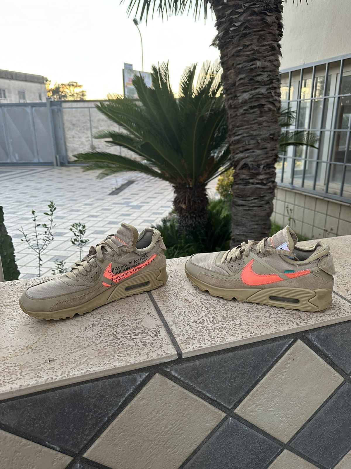 image of Off-White X Nike Air Max 90 Desert Ore 41 Size Shoes in Brown, Men's