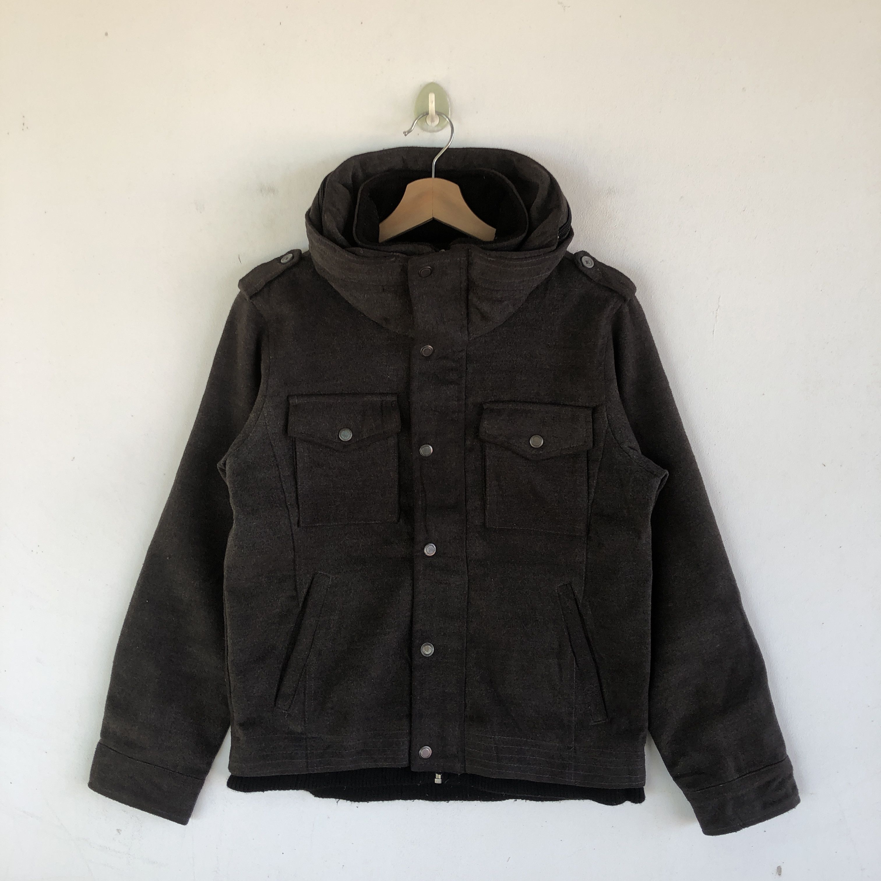 Japanese Brand × Vintage Vintage Nota Bene Hoodie Wool Bondage Chore Jacket Size US M / EU 48-50 / 2 - 1 Thumbnail