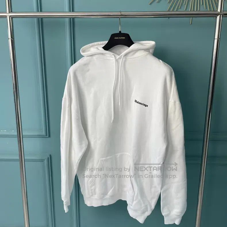 Balenciaga Balenciaga Chest double b logo white hoodie Size US XS / EU 42 / 0 - 1 Thumbnail
