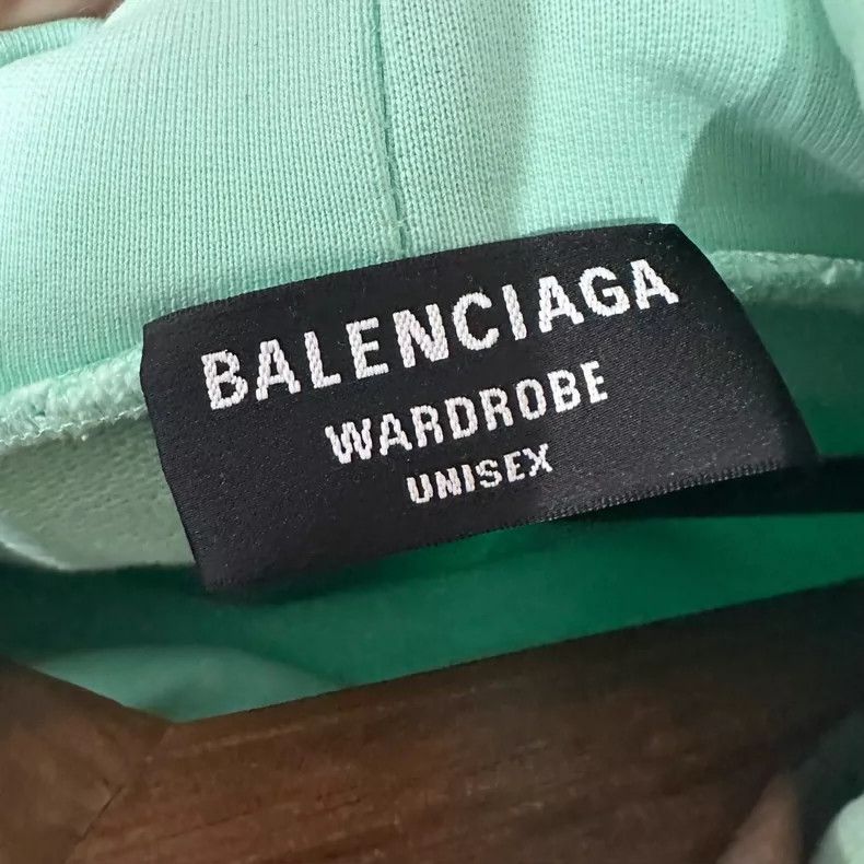 Balenciaga Green Hooded Sweatshirt, Size XS
