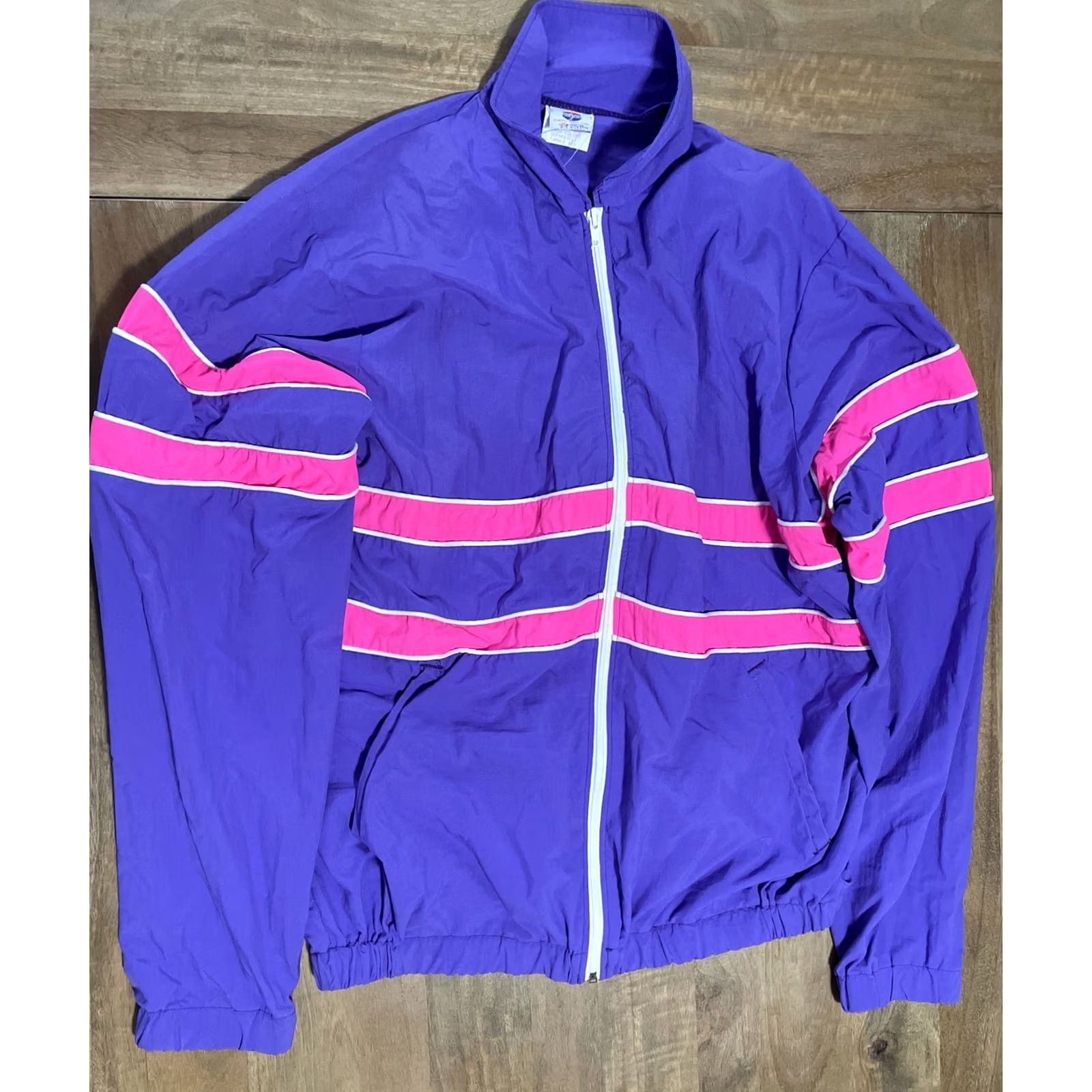 Vintage VINTAGE Action Tracksuit Windbreaker 2 Piece Purple Striped XL Women’s NWT 90s Made In USA Size XL / US 12-14 / IT 48-50 - 4 Thumbnail