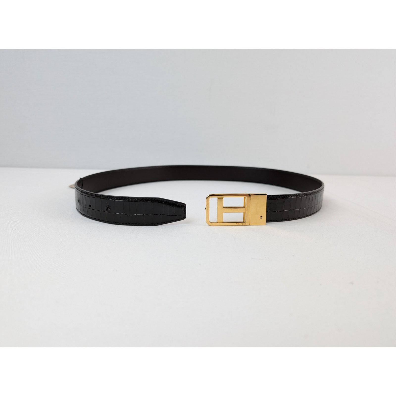 Tom Ford o1rshd1 Size: 80 / t buckle crocodile-embossed belt in Black Size 32 - 6 Thumbnail