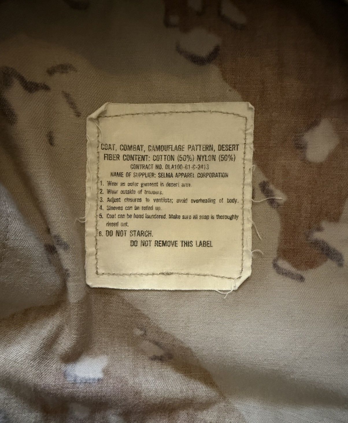 Vintage Vtg Military Field Jacket Chocolate Chip Camo Combat Sz S Size US S / EU 44-46 / 1 - 7 Thumbnail