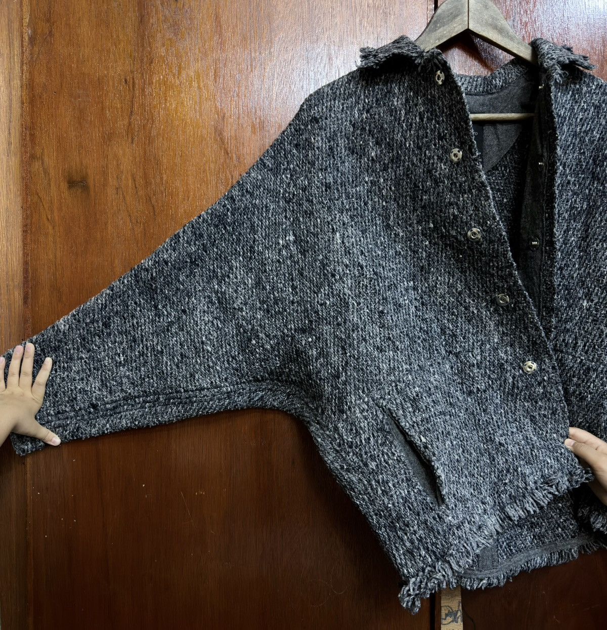 Yohji Yamamoto Y’s Yohji Yamamoto Distressed Batwing Wool Knit Jacket Size US M / EU 48-50 / 2 - 9 Thumbnail