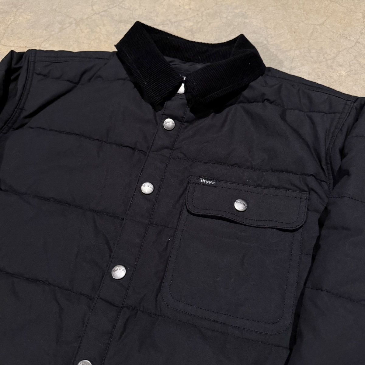 Brixton Brixton Cass Quilted Collared Overshirt Jacket Black Size US M / EU 48-50 / 2 - 3 Thumbnail