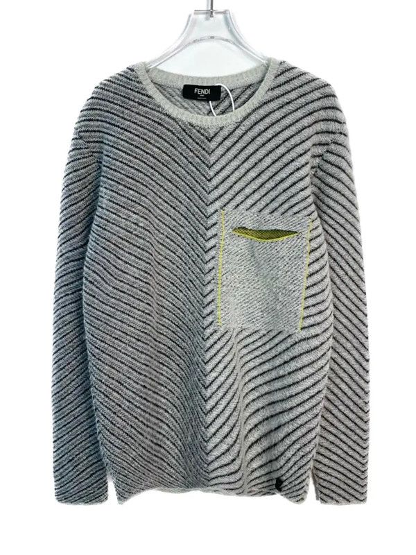 Fendi Fendi Color-Block Knitted Sweater for Men 0089 Size US XL / EU 56 / 4 - 1 Thumbnail