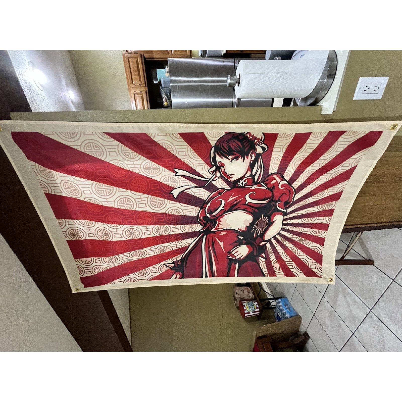 Nintendo Street Fighter II Turbo 5ft Chun-Li Flag SFII CAPCOM Size ONE SIZE - 2 Thumbnail