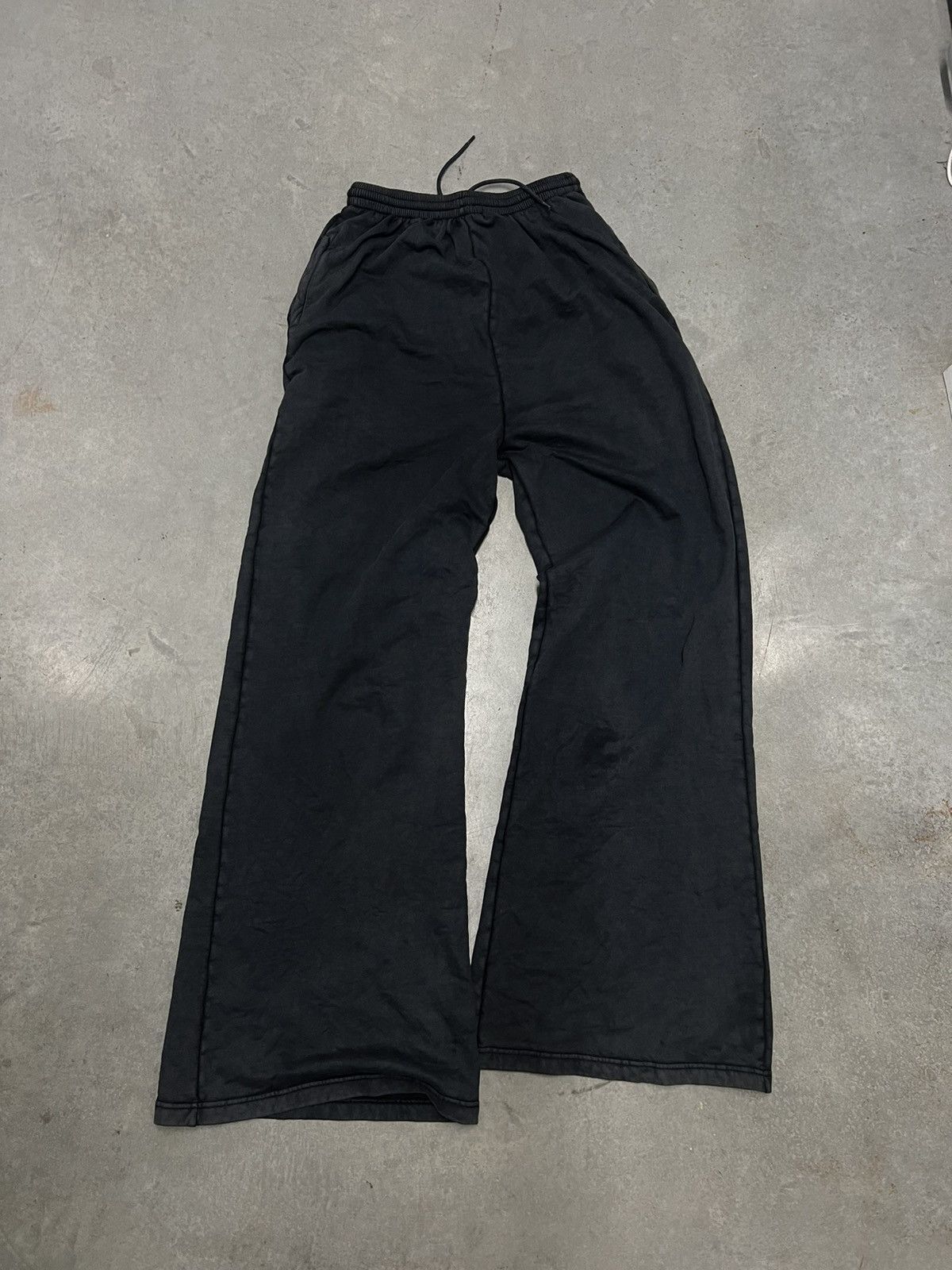 Pre-owned Balenciaga Extra Long Pre Wrinkled Loungewear Pants In Black