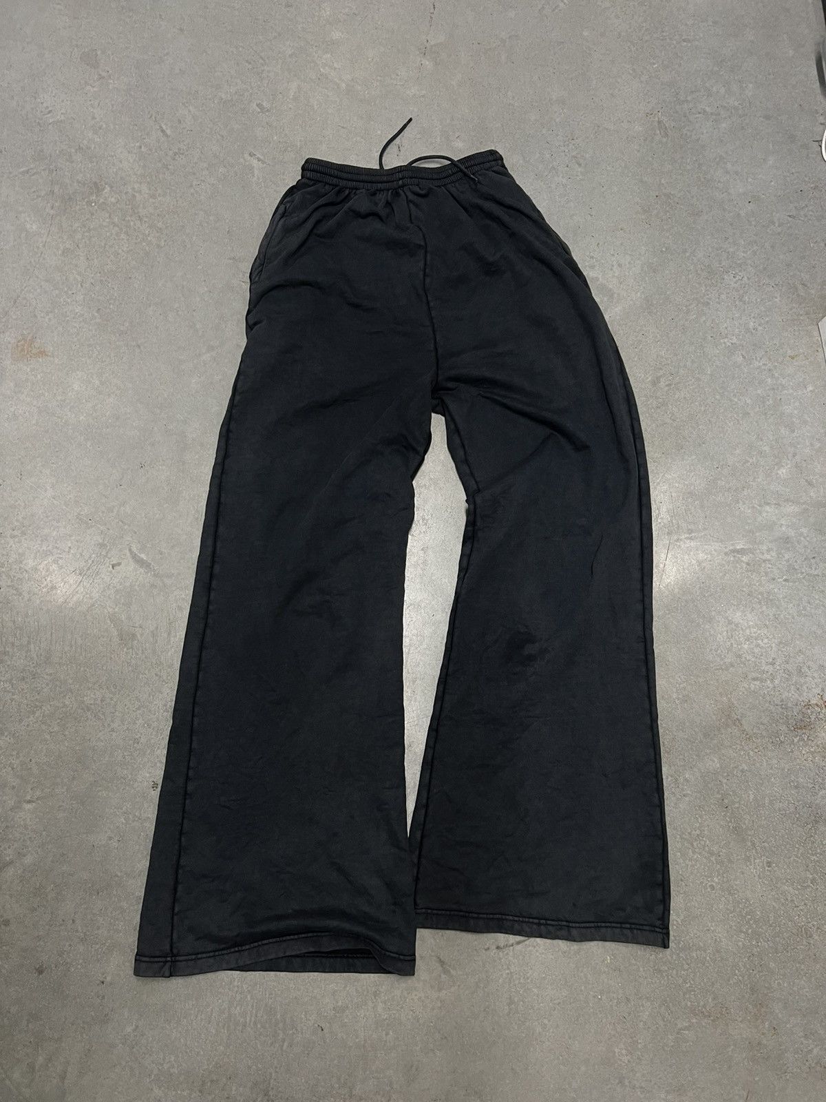 image of Balenciaga Extra Long Pre Wrinkled Loungewear Pants in Black, Men's (Size 30)