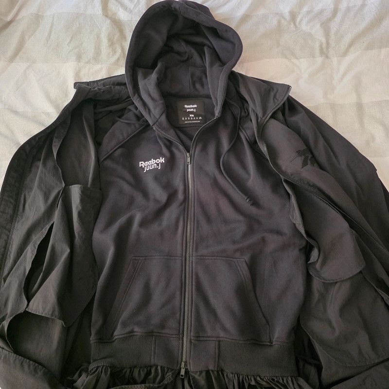 Juun.J × Reebok Layered Windbreaker - Black Size US M / EU 48-50 / 2 - 2 Thumbnail