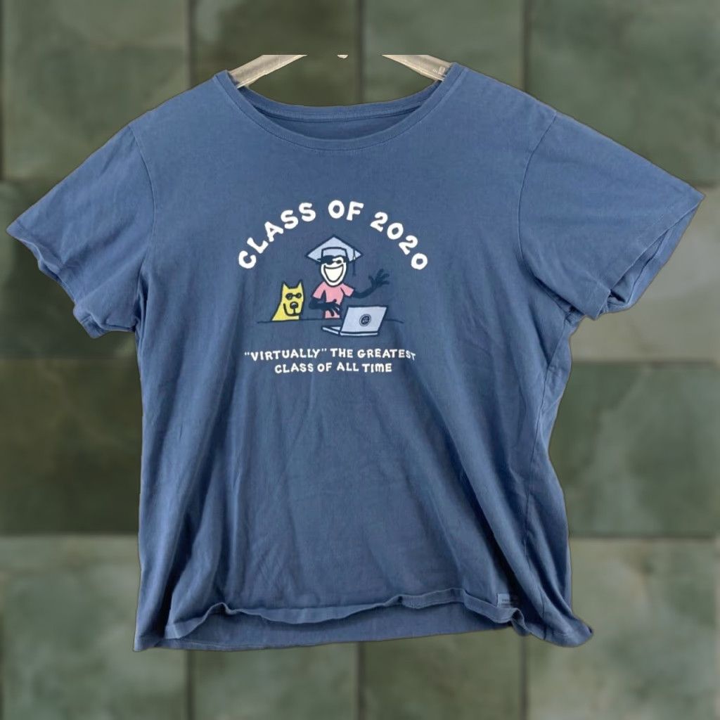 Life is Good Life Is Good Womens TShirt XL Blue Class Of 2020 Graphic Print Short Sleeve Jersey 100% Cotton Regular Size XL / US 12-14 / IT 48-50 - 1 Thumbnail