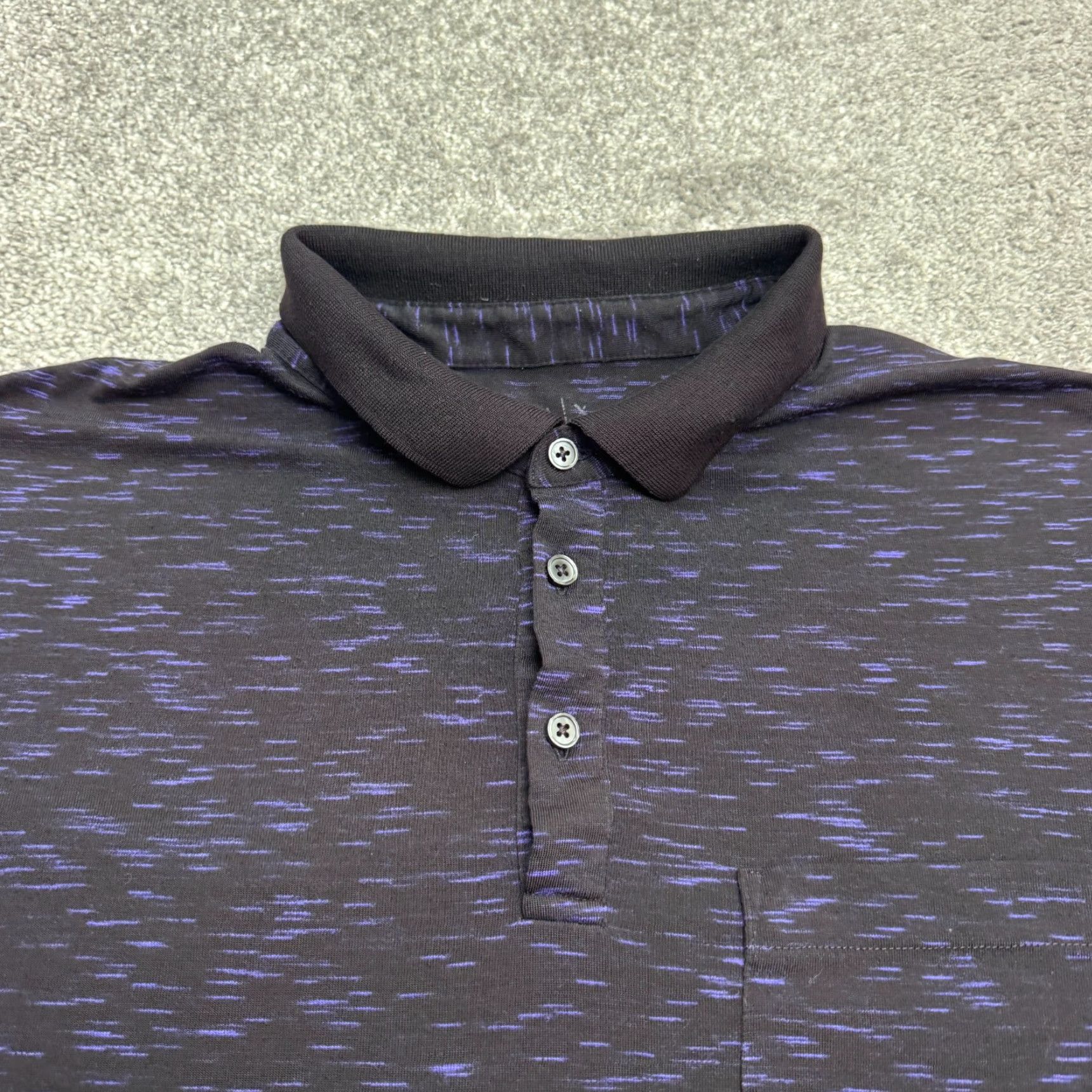 Armani Exchange Armani Exchange Space Dye Polo Shirt Mens XXL Black Purple Short Sleeve Pocket Shirt Size US XXL / EU 58 / 5 - 4 Thumbnail