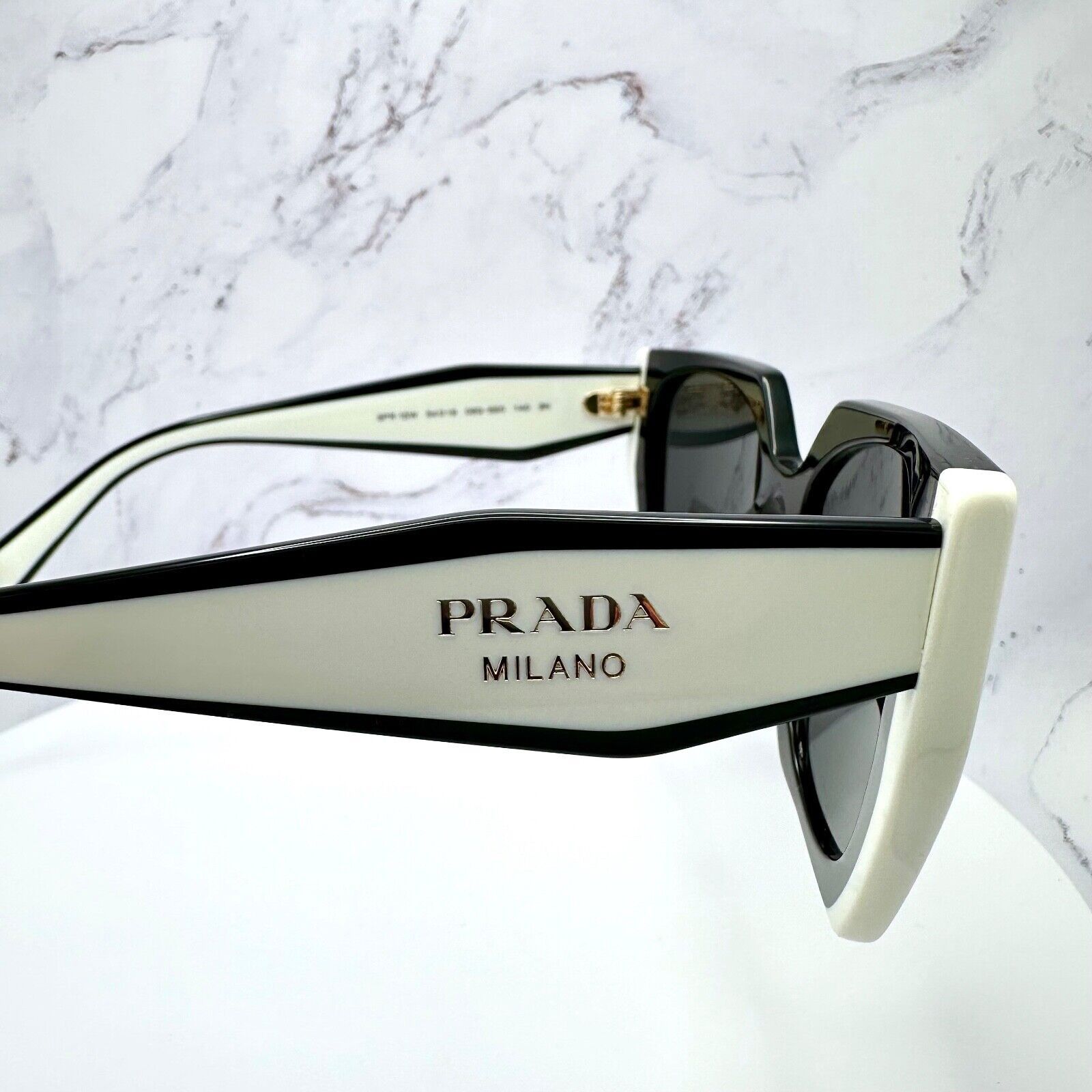Prada New Prada Sunglasses Womens Black White Symbole Logo Size ONE SIZE - 12 Thumbnail