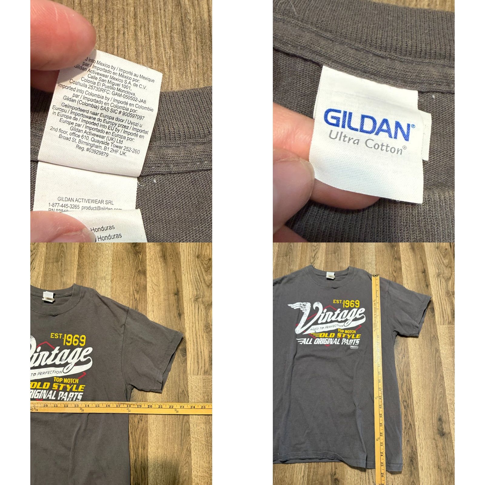 Gildan Gildan Shirt Men M Grey White Yellow Red Vintage 1969 T-Shirt Crew Neck Short Sleeve Cotton Size US M / EU 48-50 / 2 - 8 Thumbnail
