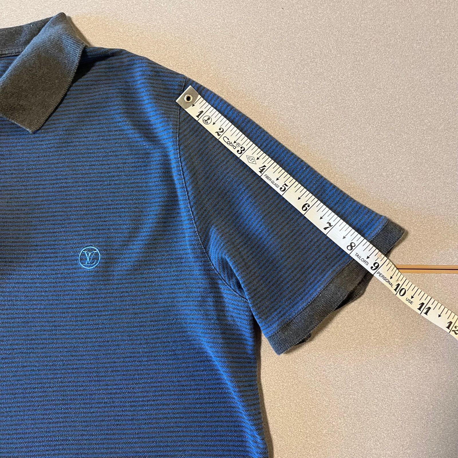 Louis Vuitton Louis Vuitton Paris Men’s Polo Shirt – Navy Blue Microstripe Size US L / EU 52-54 / 3 - 5 Thumbnail