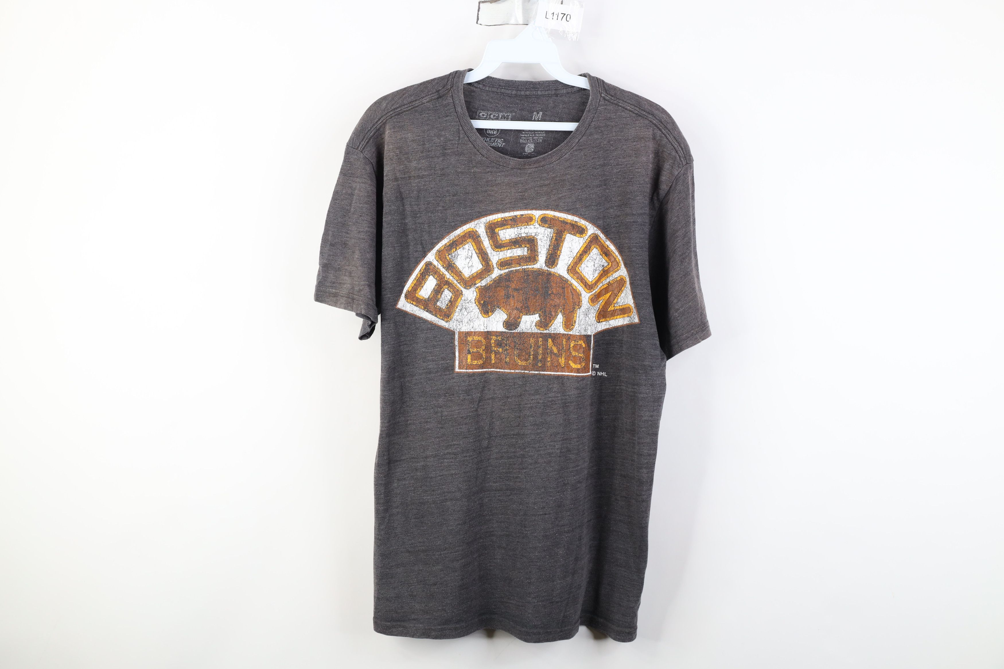 Vintage Retro CCM Spell Out Boston Bruins Hockey Jersey Knit T-Shirt Size US M / EU 48-50 / 2 - 1 Thumbnail