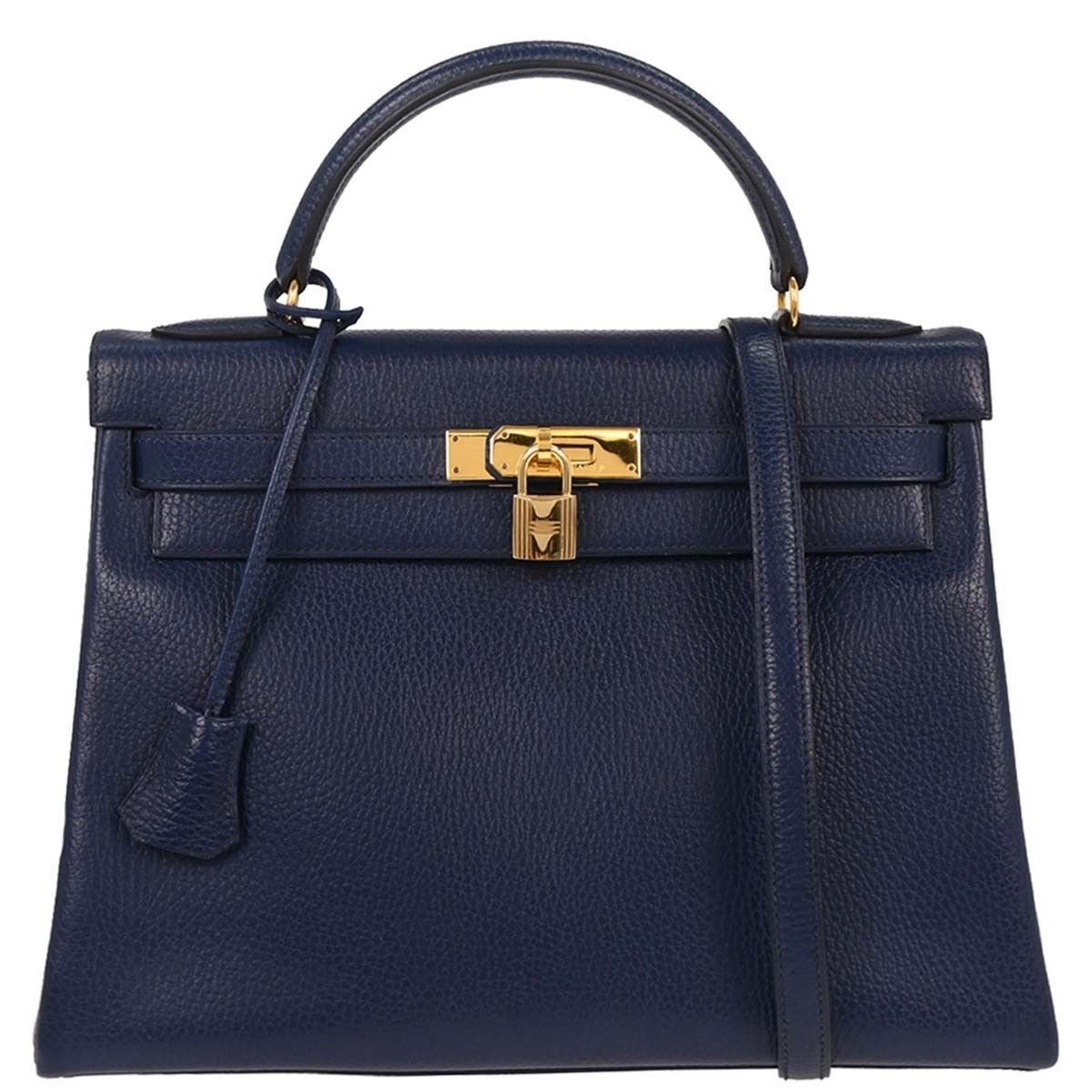 Hermes Hermes Kelly Handbag Blue Ardennes with Gold Hardware Size ONE SIZE - 1 Thumbnail