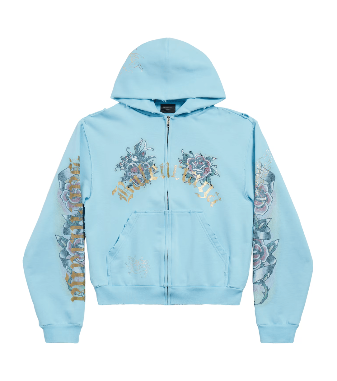 Balenciaga Balenciag Tacky Tattoo Zip-Up Hoodie Size US XS / EU 42 / 0 - 1 Thumbnail