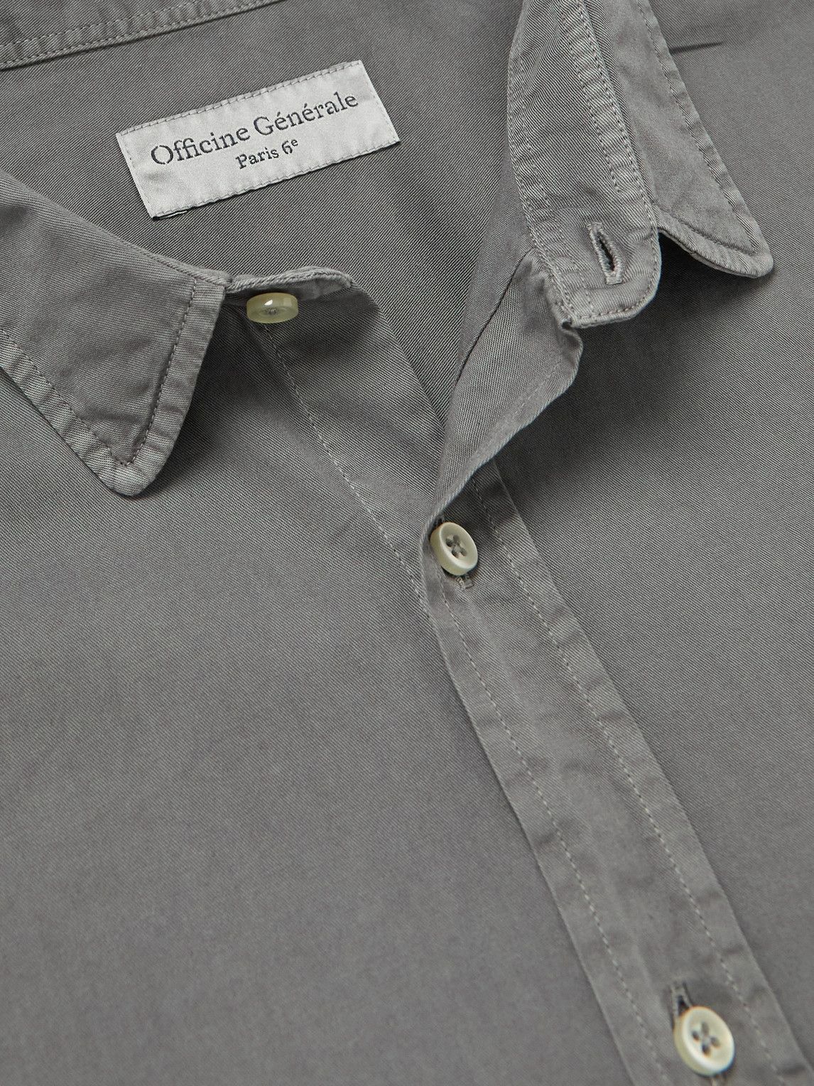 Officine Generale o1mle1025 Lipp Pigment Dye Cotton Twill Shirt in Gray Size US S / EU 44-46 / 1 - 5 Thumbnail