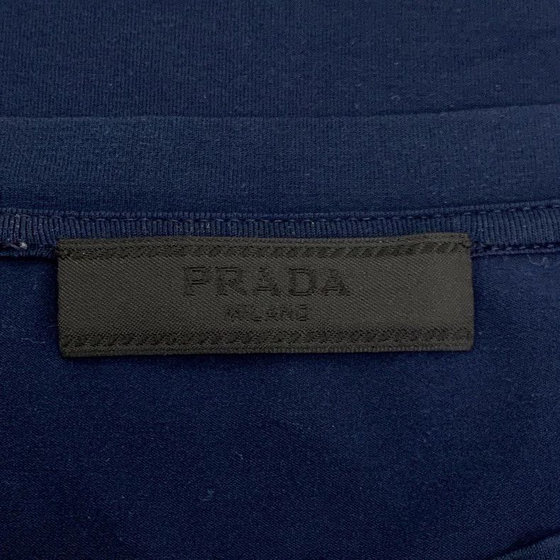 Prada Prada Logo embroidered round-neck blue cotton short-sleeved Size US XL / EU 56 / 4 - 6 Thumbnail