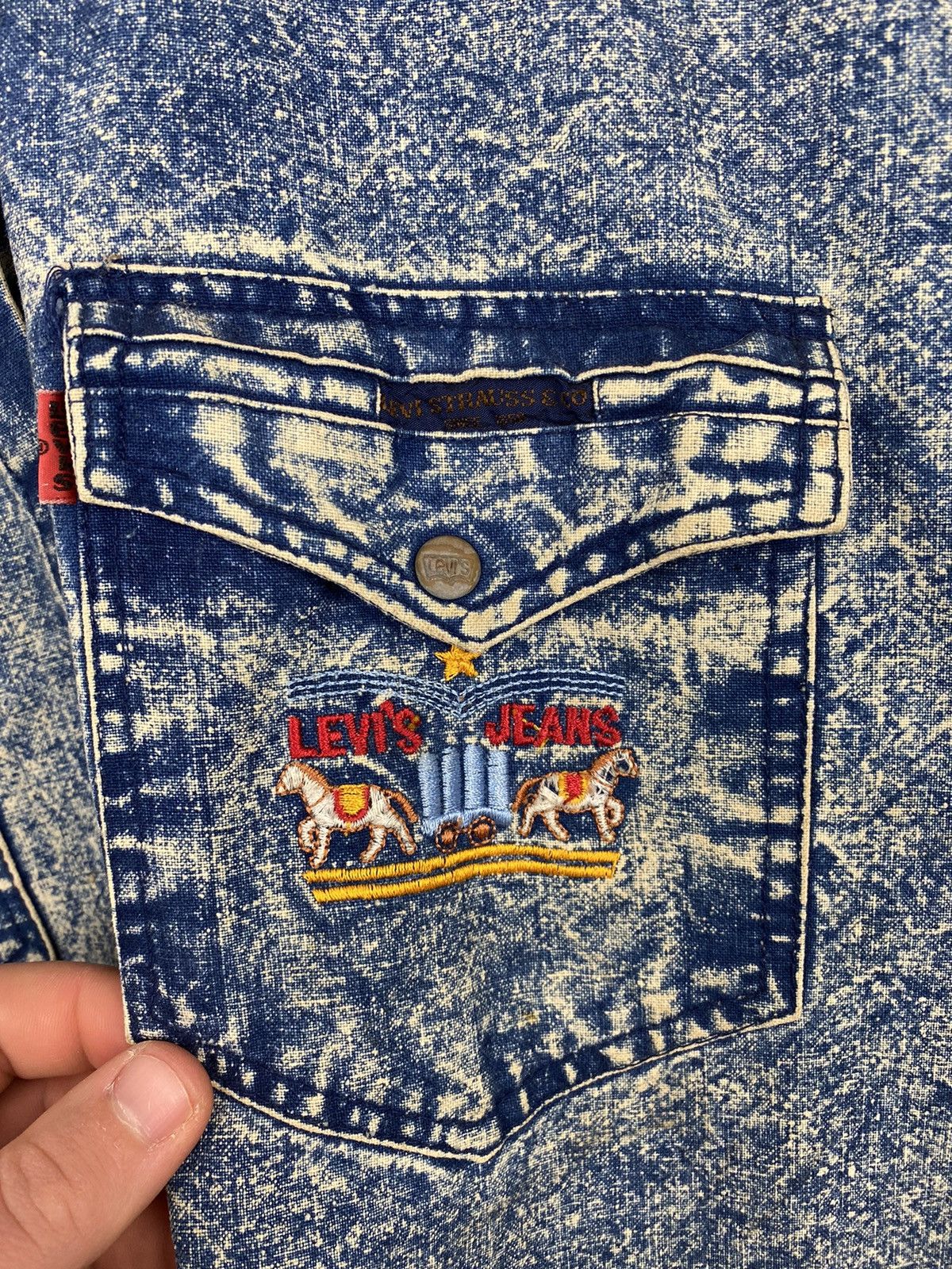 Levi's Vintage Levi’s 1950s Denim Jeans Button Shirt Western Cowboy Size US L / EU 52-54 / 3 - 3 Thumbnail