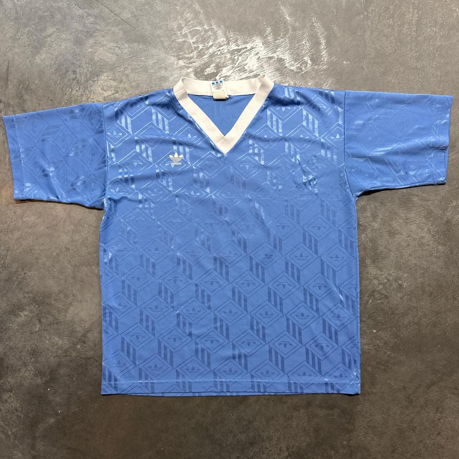 Adidas × Vintage Vintage 80s Adidas Soccer Jersey Print Made in USA Size US XL / EU 56 / 4 - 1 Thumbnail
