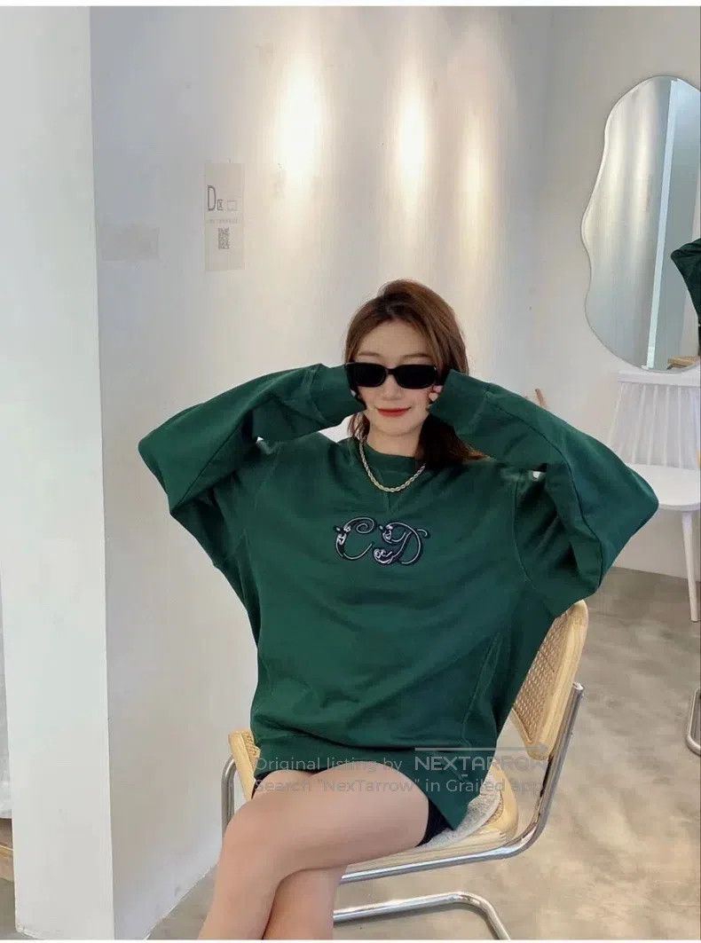 Dior Dior Green embroidered big logo sweatshirt Size US S / EU 44-46 / 1 - 9 Thumbnail