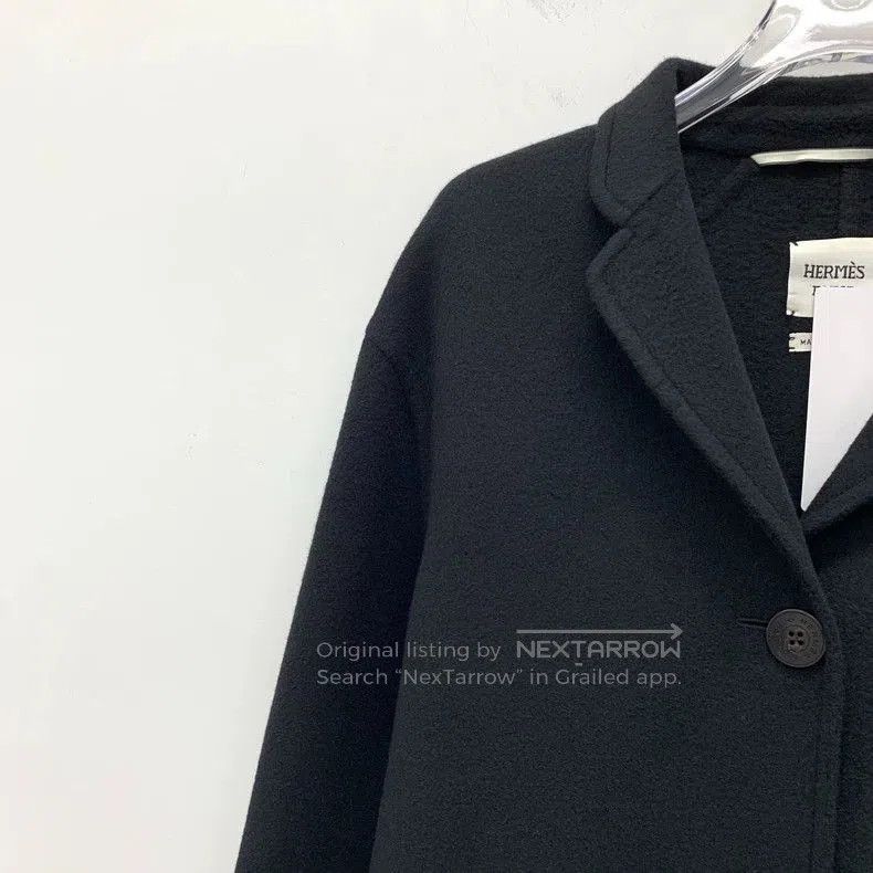 Hermes Hermes Black Cashmere Lapel Coat XS. Size US XS / EU 42 / 0 - 3 Thumbnail