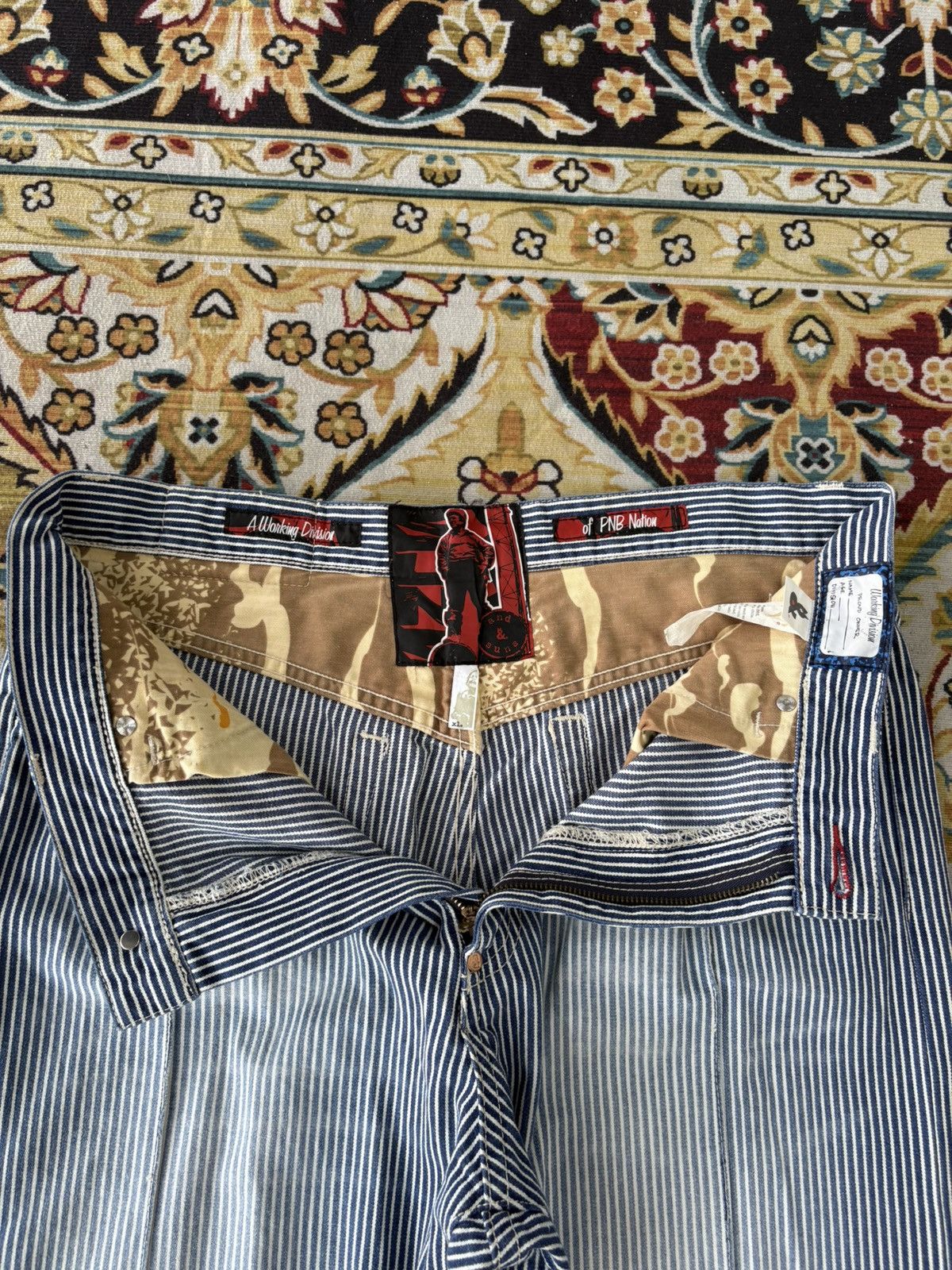 JNCO × Japanese Brand × Southpole Baggy Hickory Jeans Pnb Nation Wide Leg Denim Y2k Jnco Size US 34 / EU 50 - 4 Thumbnail