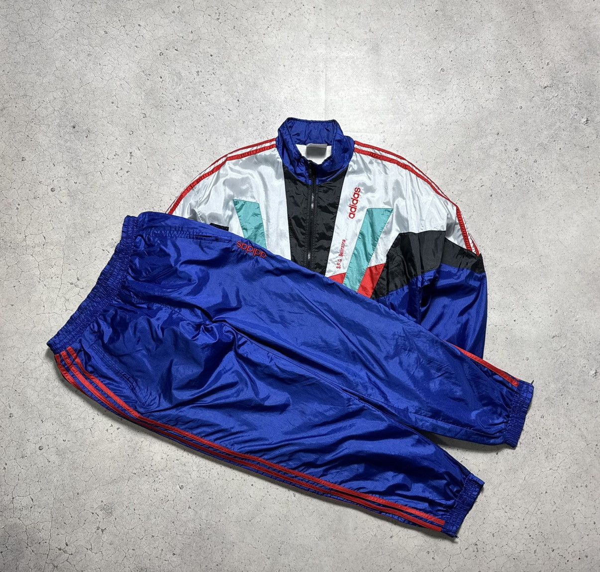 Adidas Adidas Vintage 90’s Nylon Track Suit Jacket & Pants Size M Size US M / EU 48-50 / 2 - 1 Thumbnail