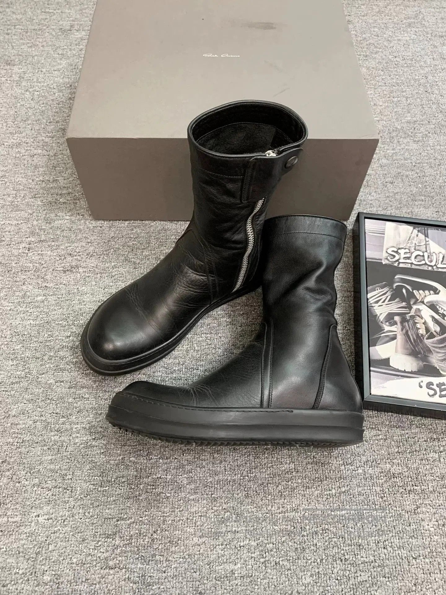 Rick Owens Rick Owens 15FW Calf Leather Zip Boots. Size US 7 / EU 40 - 2 Thumbnail