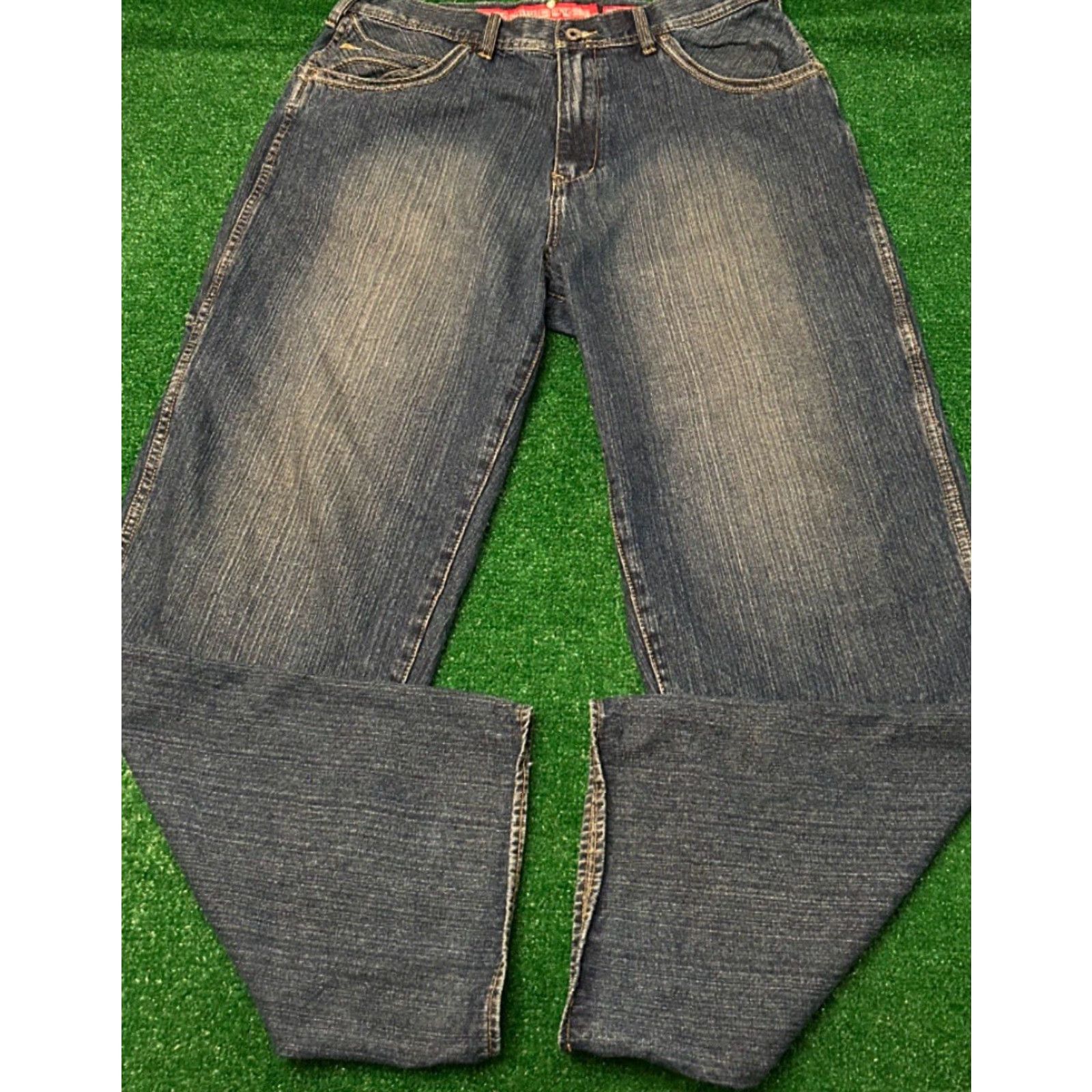 Ecko Unltd. VINTAGE Ecko Unltd Baggy Jeans Hip Hop Skater Grunge VTG Mens Sz 36 Blue Denim 36x33 Wide-Leg Pockets Size US 36 / EU 52 - 2 Thumbnail