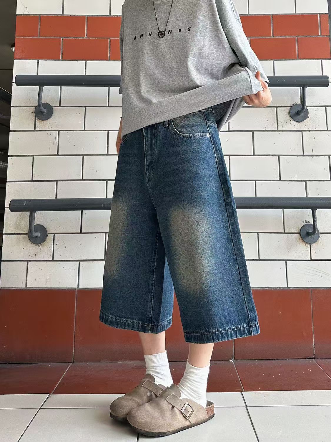 Vintage Men's American Retro Loose-Fit Straight-Leg Denim Shorts Size US 32 / EU 48 - 3 Thumbnail