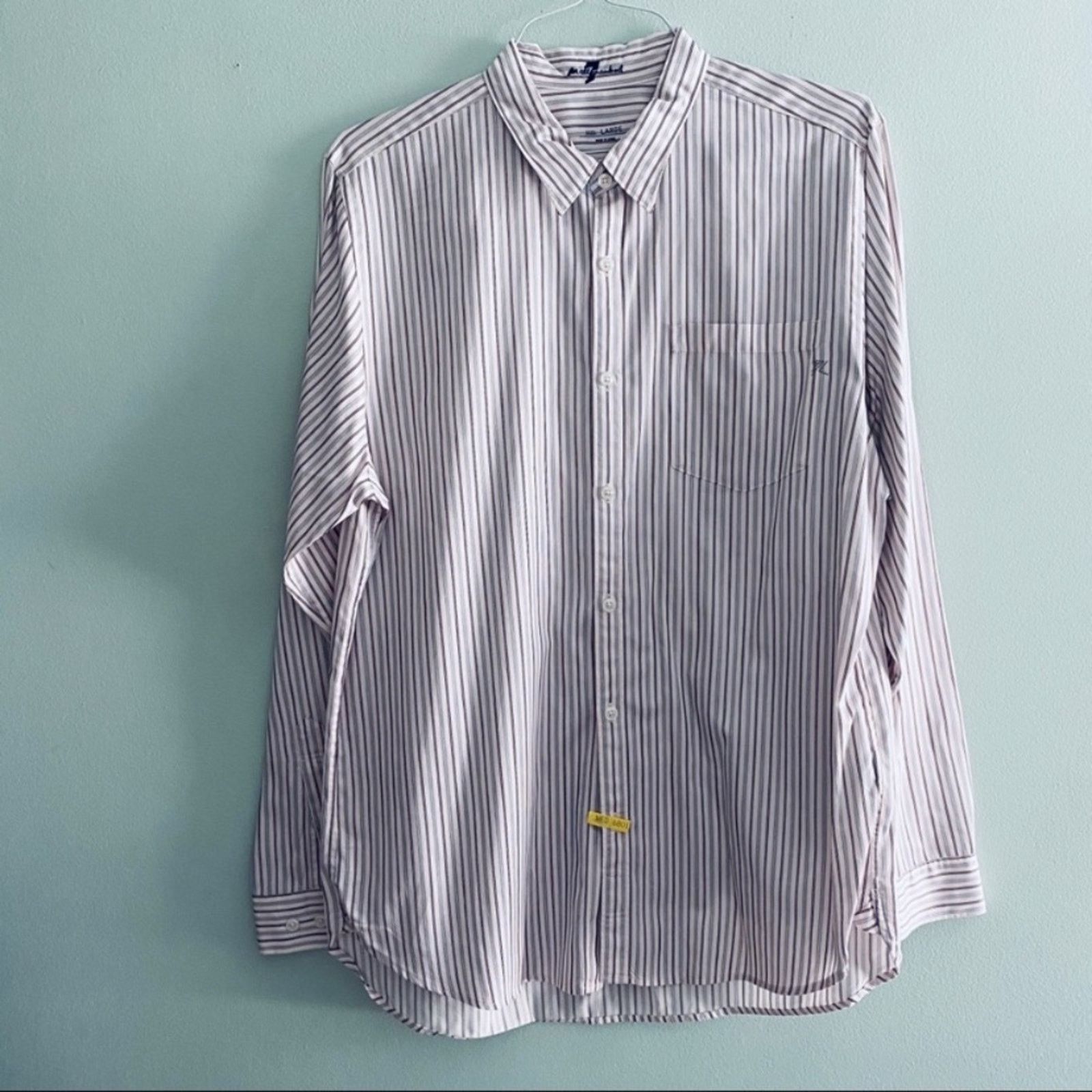 7 For All Mankind 7FAM pink/maroon striped button down Size US L / EU 52-54 / 3 - 2 Thumbnail