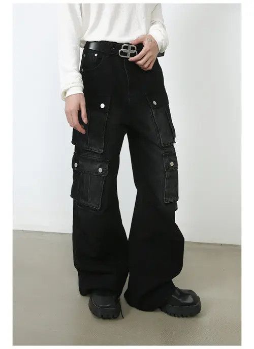 Japanese Brand × Jean American retro men's high street loose straight cargo jeans Size US 32 / EU 48 - 4 Thumbnail