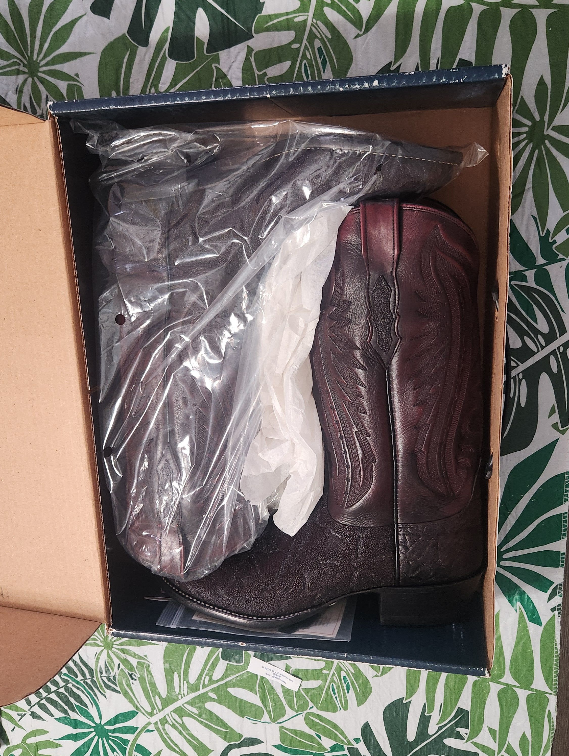 Lucchese × Vintage Lucchese 2000 african Exotic Black cherry boots 10.5 D T3039 Size US 10.5 / EU 43-44 - 2 Thumbnail