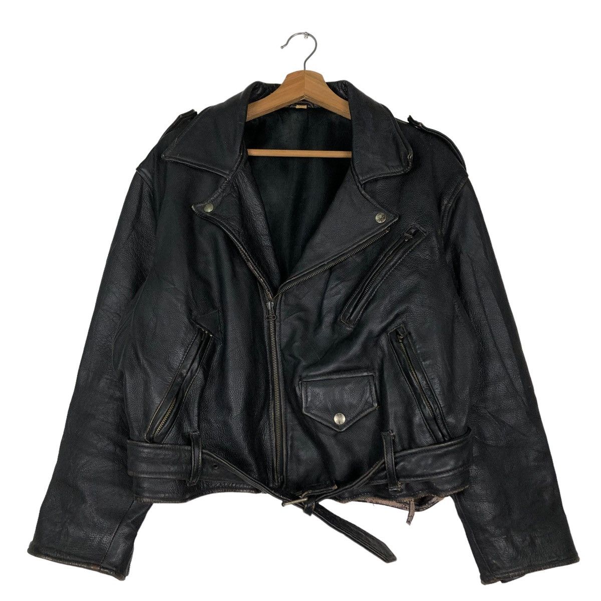 Very Rare × Vintage Vintage 1960s serval zipper leather