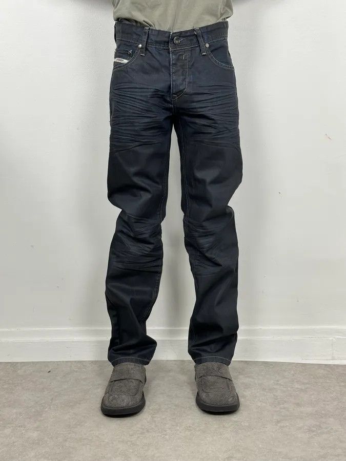 Vintage 2000s Black Waxed Effect Obscure Denim Jeans Size US 32 / EU 48 - 2 Thumbnail