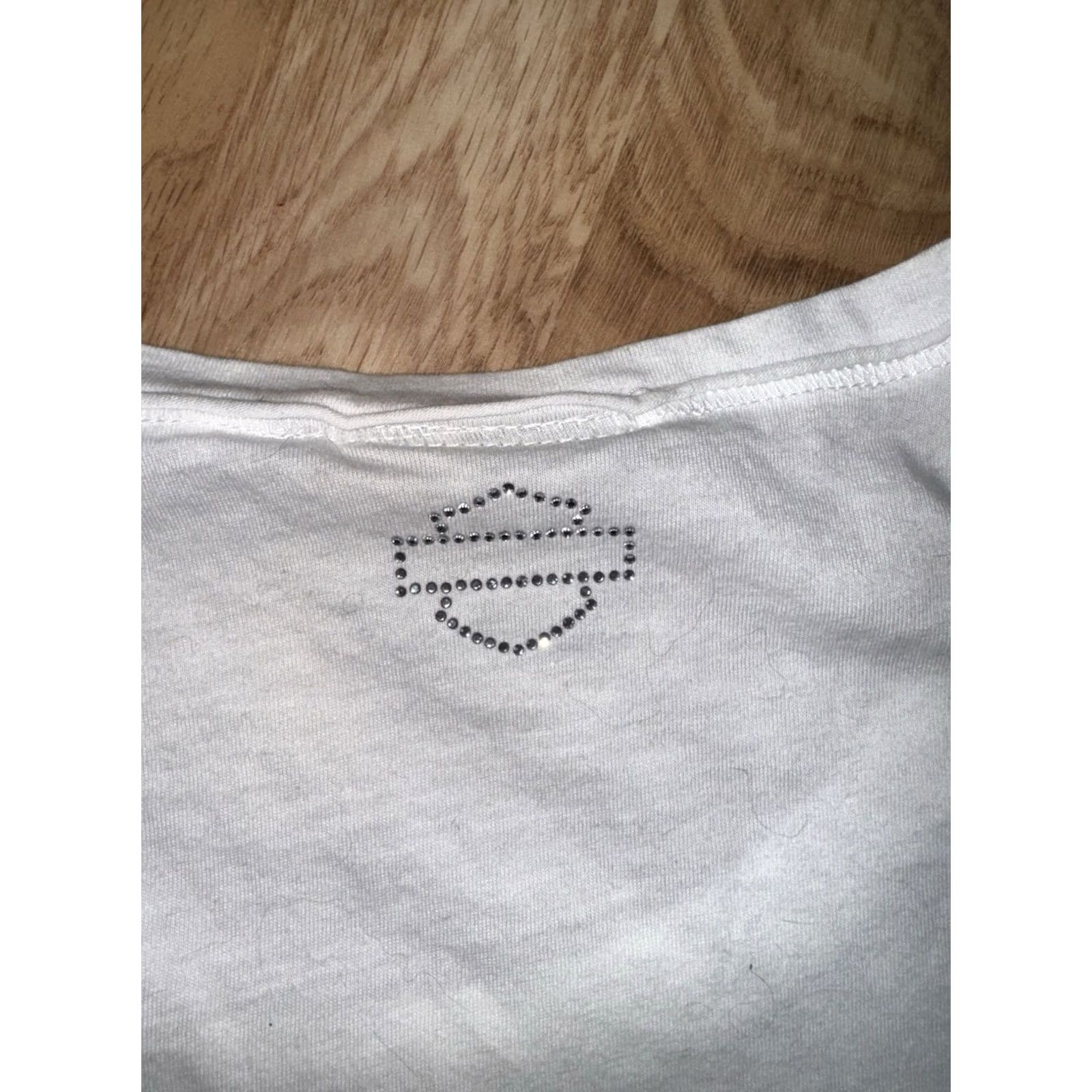 Harley Davidson VINTAGE Harley-Davidson Women’s T Shirt Short Sleeve Rose Rhinestones Bling Size S Size S / US 4 / IT 40 - 5 Thumbnail