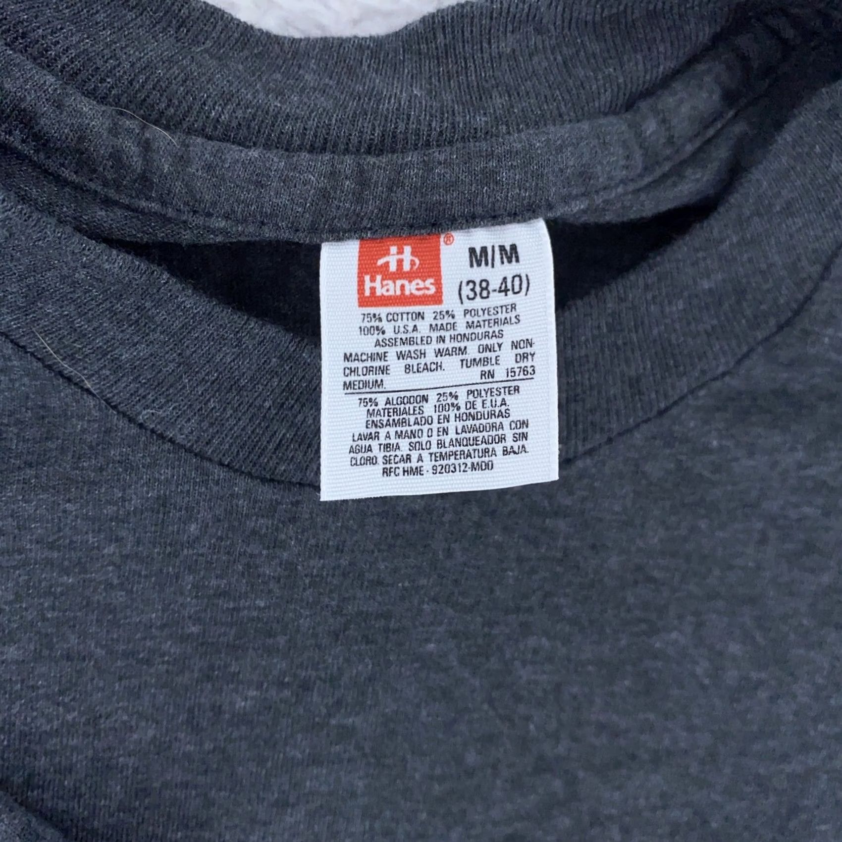 Hanes Hanes Shirt Mens Small Crewneck T-Shirt Gray Pocket Short Sleeve Cotton Blend Polyester Blend Tagless Preshrunk Crew Neck Size US S / EU 44-46 / 1 - 7 Thumbnail
