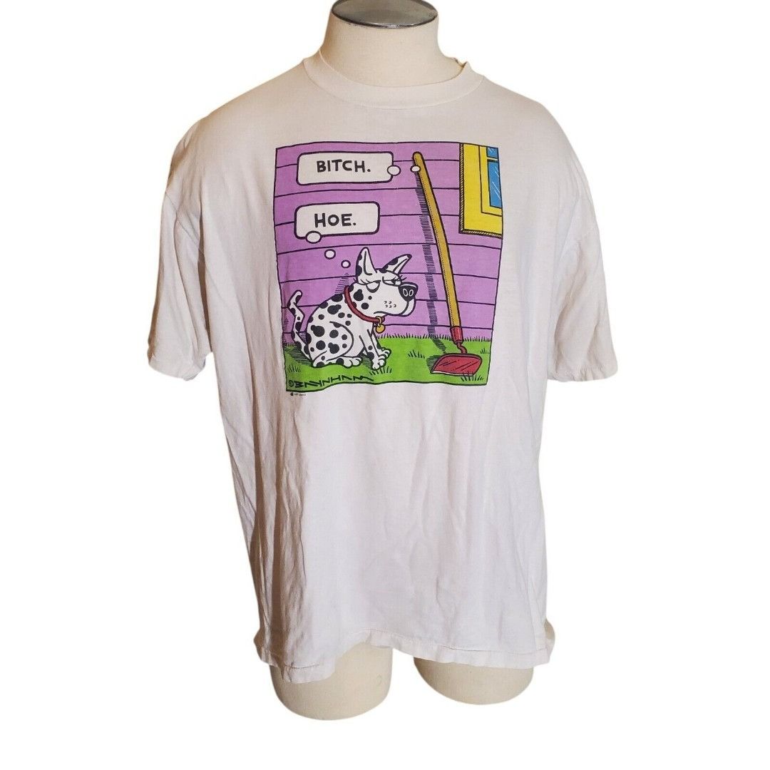 Vintage Vintage 90s John Baynham Cartoon T-Shirt Tremmel Funny Joke Size US XL / EU 56 / 4 - 1 Thumbnail