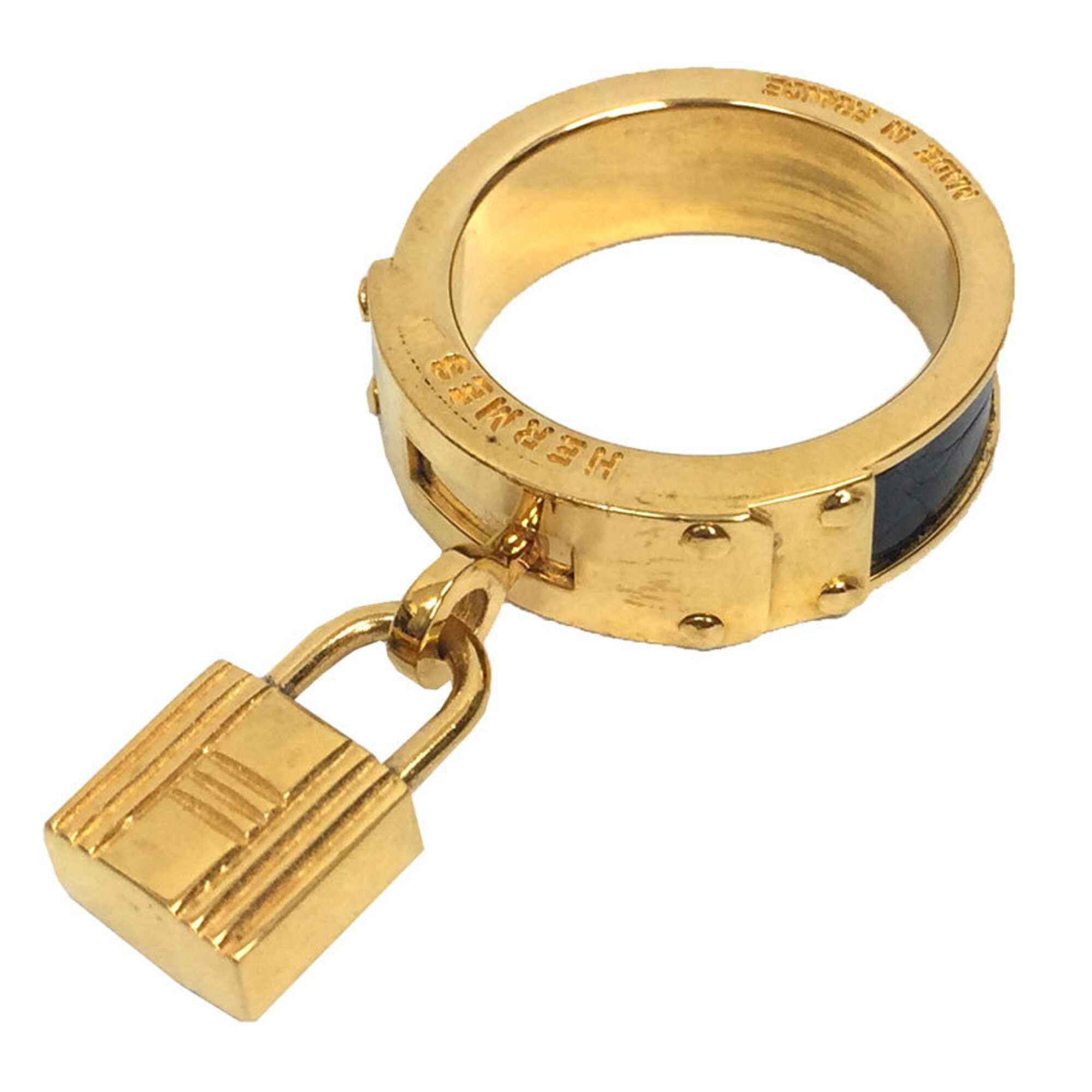 image of Hermes Kelly Cadena Scarf Ring Black X Gold Muffler Belt Hermes, Women's