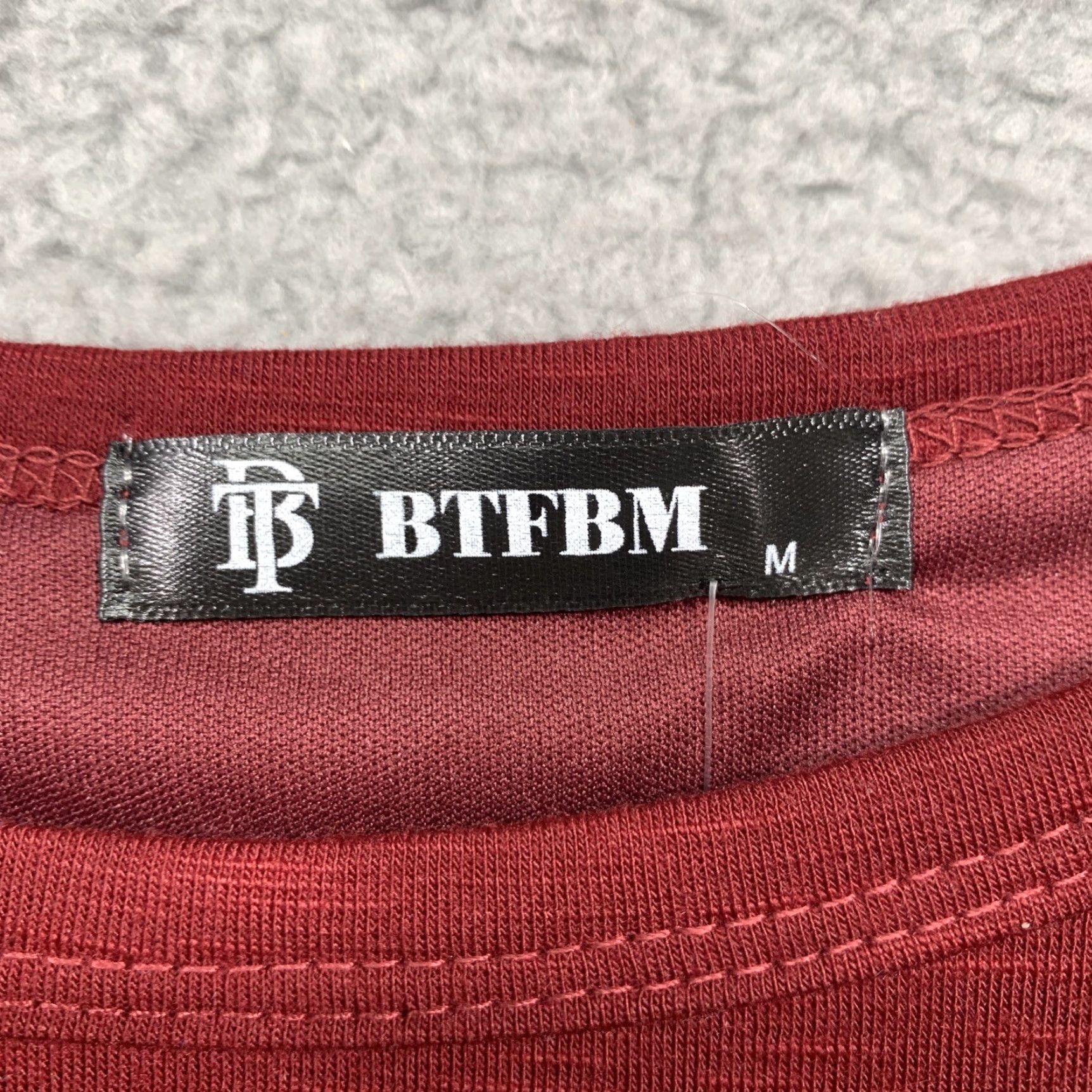 Vintage BTFBM Dress Women's M Burgundy Left Side Gathered Inner Slip High Quality NWT Dress Size M / US 6-8 / IT 42-44 - 7 Thumbnail