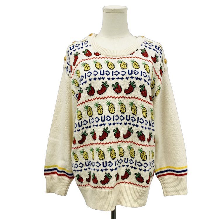 Gucci Gucci Fruit Pattern Knit Sweater Size L Size US L / EU 52-54 / 3 - 1 Thumbnail